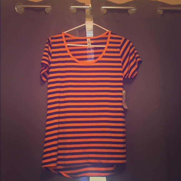 LulaRoe classic T orange/blue —XS - Picture 1 of 4